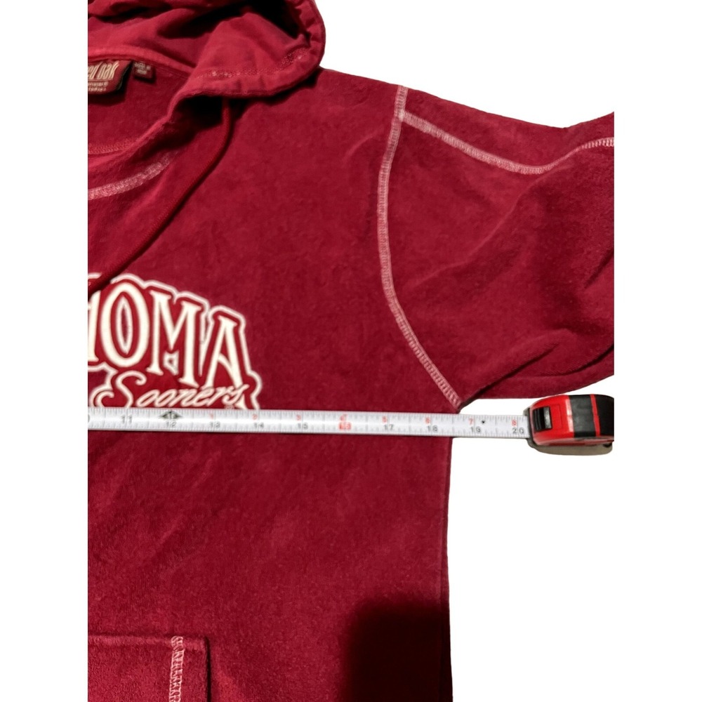 Red Oak Oklahoma Sooners Velour Tracksuit Set Crimson Red Hoodie Pants Medium S1 - Picture 4 of 10